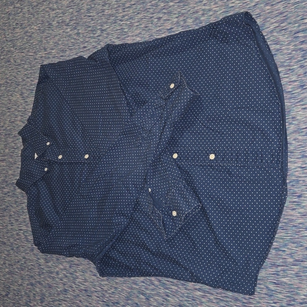 American Eagle Men's Button-down Shirt Blue Size L